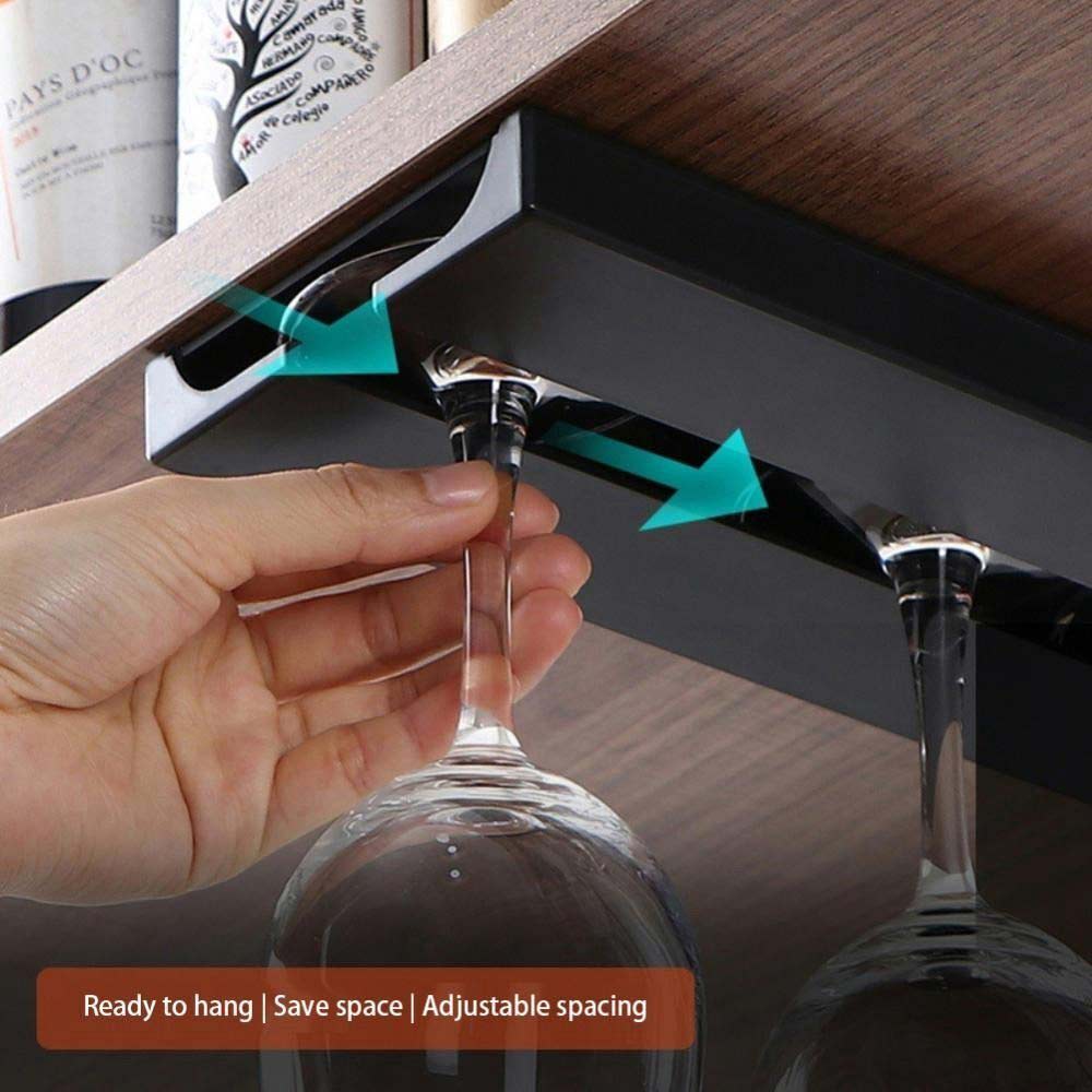 "2X Wine Glass Holder Goblet Hanging Rack Hanger Multi-function Stemware Storage