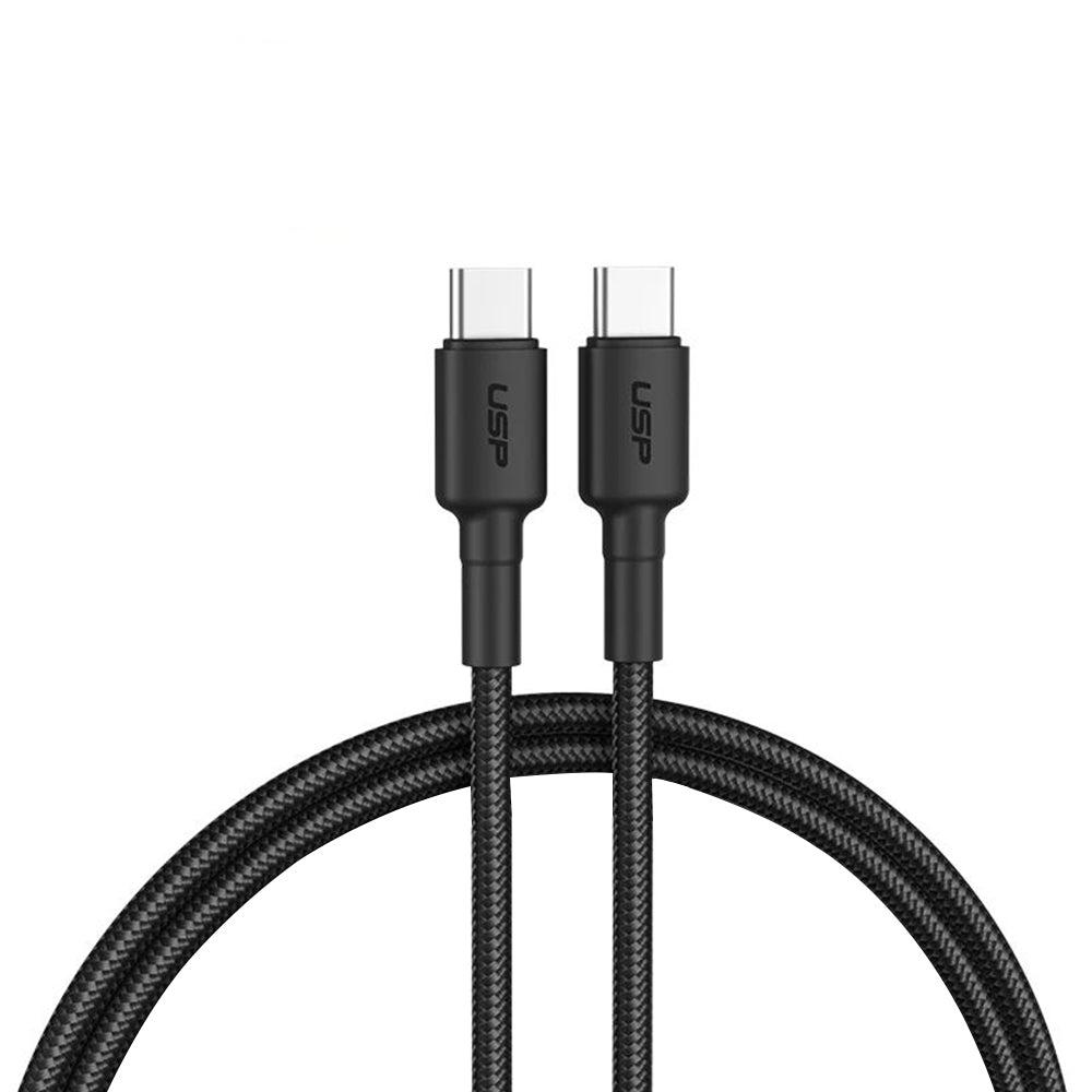 0.2M BoostUp Cafule USB-C to USB-C Cable Charge & Connect Black USP