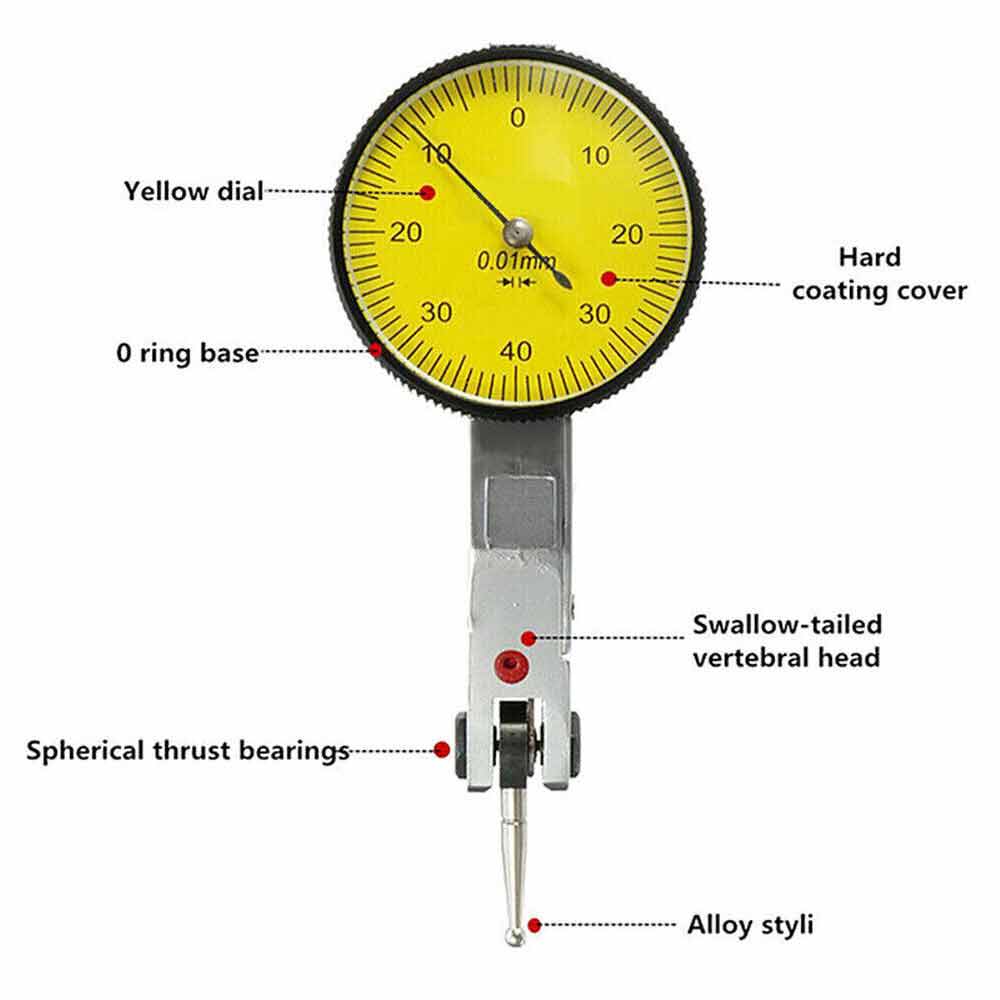 0.01mm Dial Test Indicator DTI Gauge Magnetic Metric Precision Gauge No stand