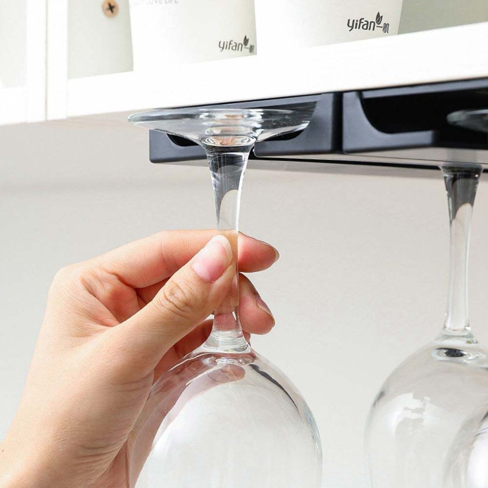 "2X Wine Glass Holder Goblet Hanging Rack Hanger Multi-function Stemware Storage